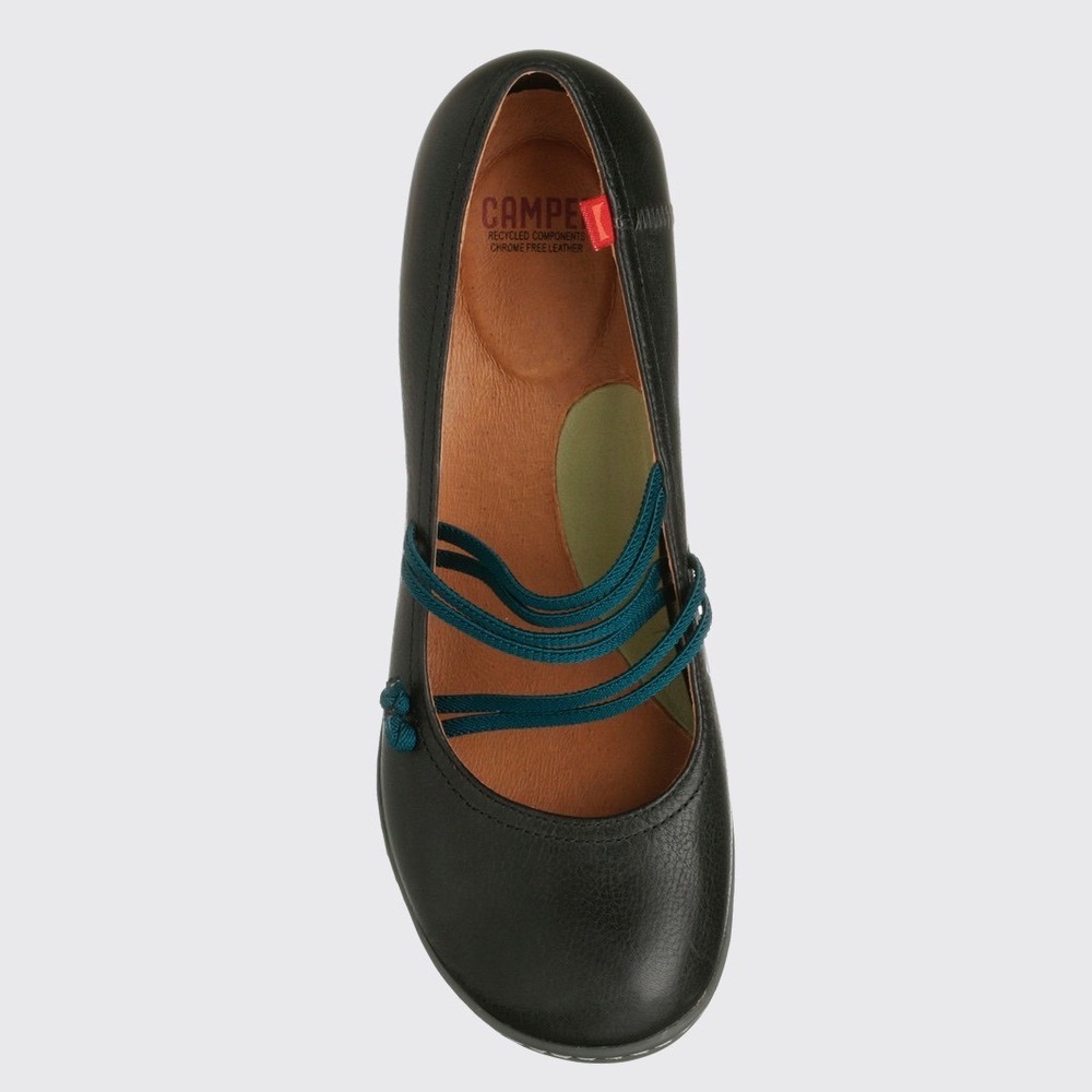 Camper‎ Beginner Heels Dark Gray Leather Elastic Mary Jane Pumps Womens 7 Twee - Picture 2 of 13